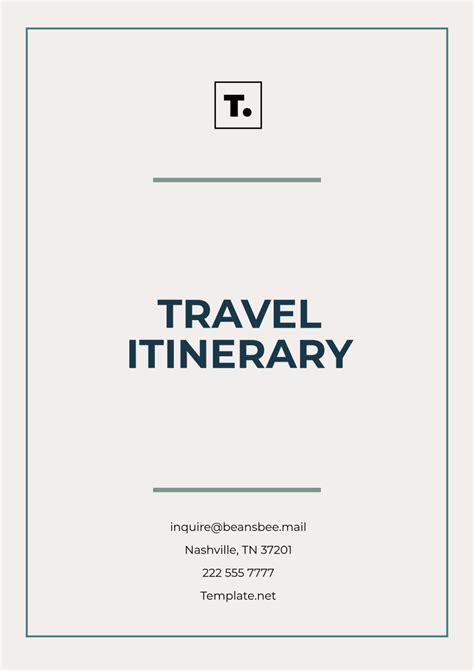 Free Solo Travel Itinerary Template to Edit Online