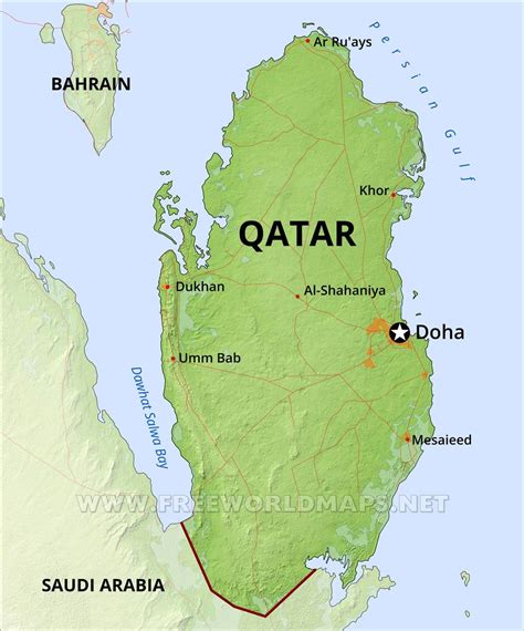 Qatar Physical Map
