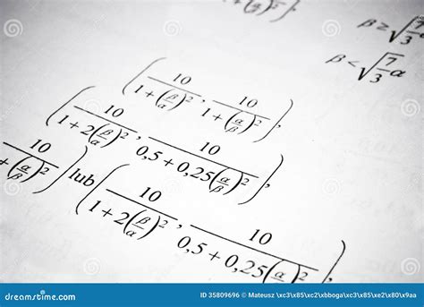 Mathematical Formulas and Calculations. Math Education Concept. Stock Photo - Image of algebra ...