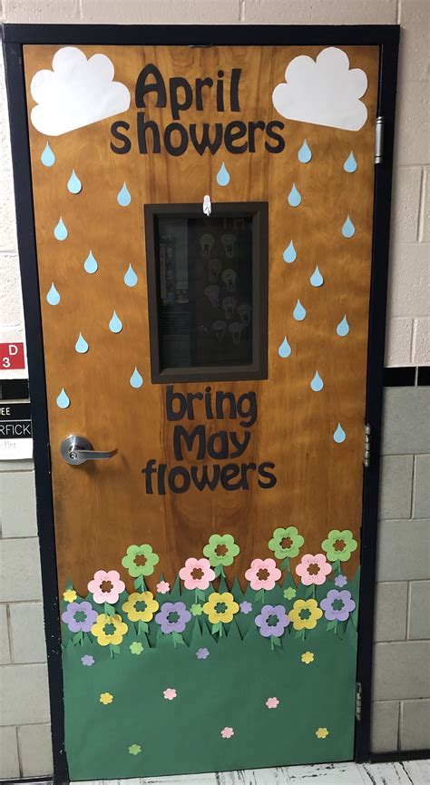 “April showers bring May flowers” door decor - “April showers bring May ...