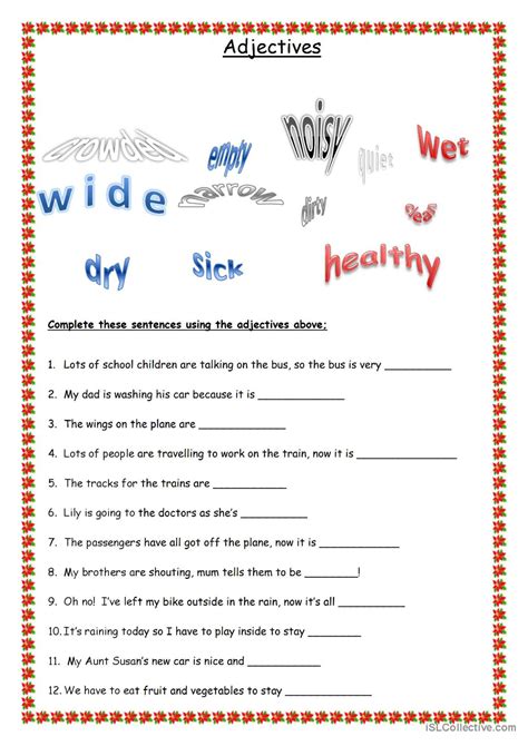 Adjectives: Français FLE fiches pedagogiques pdf & doc