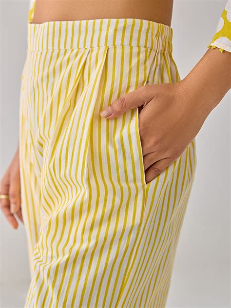 Yellow Stripe Straight Trouser