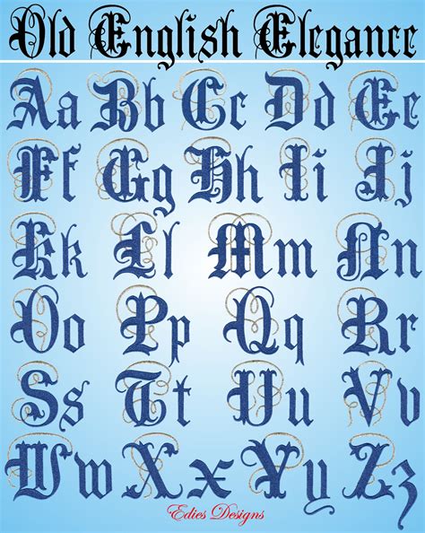 English Elegance Machine Embroidery - Old English Alphabet