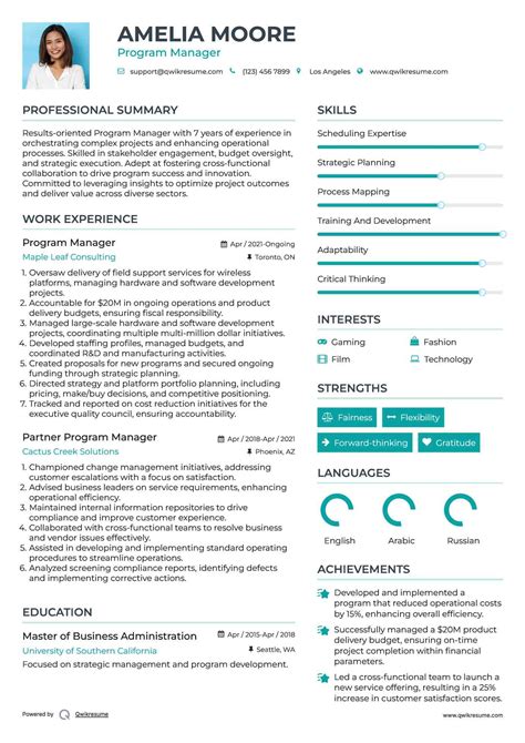 Image result for Resume Examples for Program Manager
