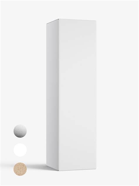 Box mockup / 30x110x30 mm / white - metallic - kraft - Smarty Mockups