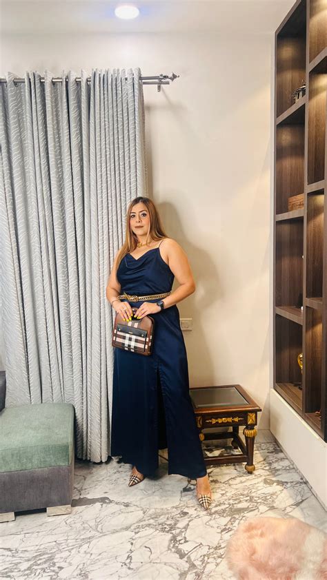 Glossy Navy Blue Cowl Drape – Lakhina Couture