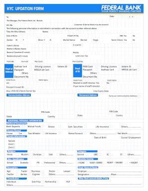 2019-2025 HDFC Bank Customer Updation Form for CYK Fill Online ...