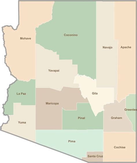 Image result for Arizona County Map