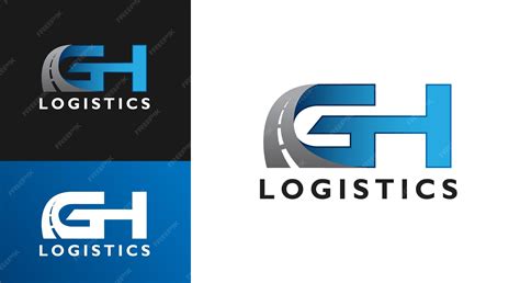 Gh letter logistics highway logo template | Premium Vector