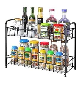 TechSrmaji Metal 2-Tier Multipurpose Kitchen Storage Shelf Shelves ...