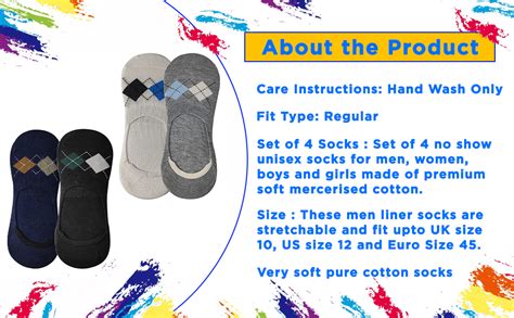 Buy MJE Men's Cotton No Show Socks with Anti Slip Silicon System - Pack ...