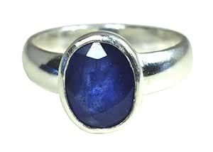 Buy DEVOGems Neelam Ring 6 Ratti Kashmiri Blue Sapphire Ring Blue ...