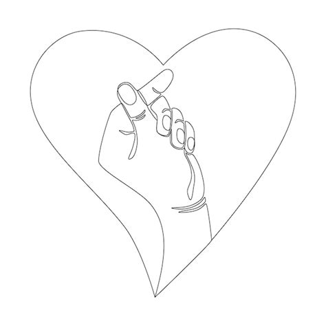 Korean symbol of the expression of love hand gesture is drawn in form ...