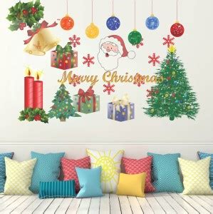 HAPPYSTICKY 80 cm Merry Christmas|Wallstickers|Pvc Vinyl|Non-Reusable ...