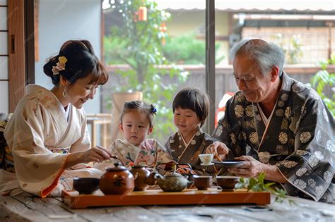 Premium Photo | Traditional Japanese Family Enjoying Tea Ceremony at ...