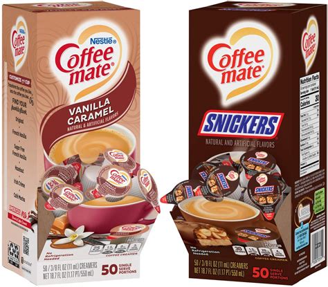 Nestle Coffee mate Liquid Coffee Creamer Singles Variety Pack (Snickers ...