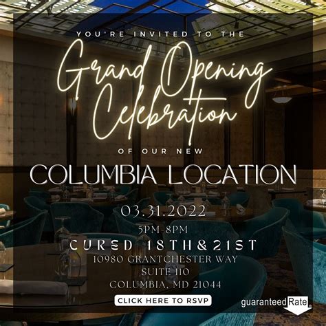 Grand Opening Celebration- Columbia Location at Cured 18th & 21st ...