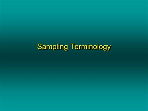 Image result for Sampling Terminology