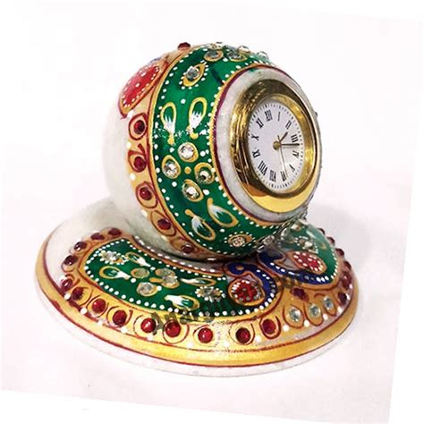 Marble Clock Stand with Meenakari | Anarghyaa.com| Wedding Return Gifts ...