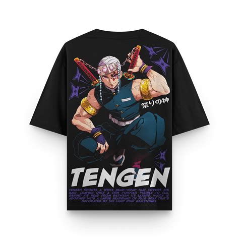 Tengen Demon Slayer Oversized Black Oversized T-Shirt – Stichin