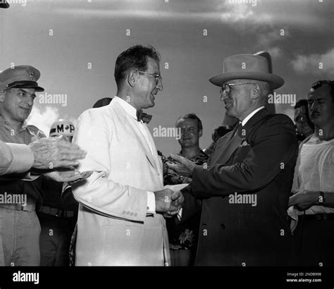 President Harry S. Truman, right, congratulates ambassador to Korea ...
