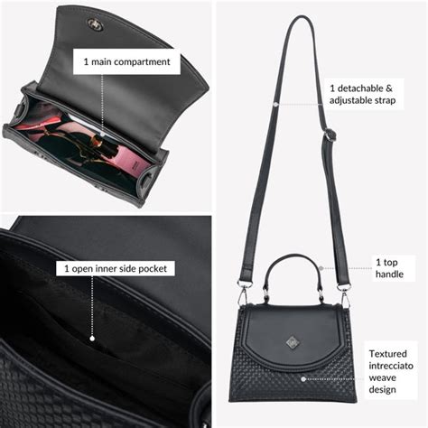 Soi Black Handheld Bag With Sling Online - Premium Handbag | Nestasia