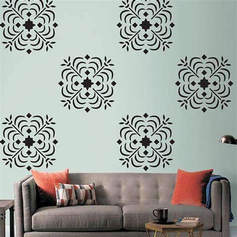 MMD DECORATION Doxy Allora Cave Reusable DIY Wall Stencil Painting ...