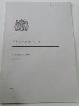 Buy Trustee Act 2000: explanatory notes, Chapter 29 Book Online at Low ...