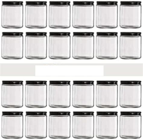 Buy SWWITCART 200 ml Glass Jars with Metal Lids, Clear Round Candle ...