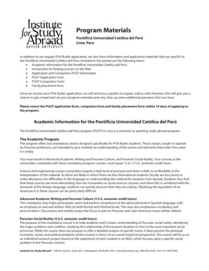 Fillable Online ifsa-butler Program Materials - IFSA Butler University ...