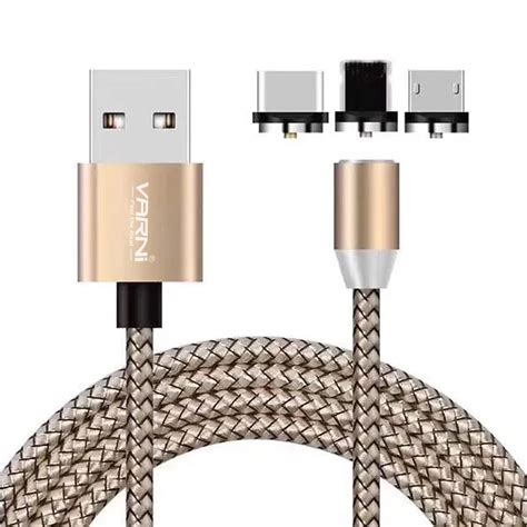 VARNI 3in1 Magnetic USB Type-C/Lightning/Micro to USB-A, 360 Degree, 3A ...