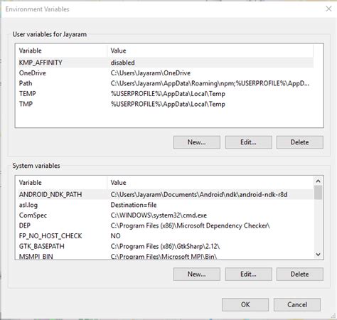 Setting Environment Variables 的图像结果