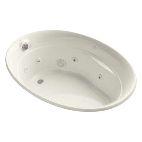 KOHLER Serif 42.25-in x 60-in Biscuit Acrylic Oval Drop-In Whirlpool ...