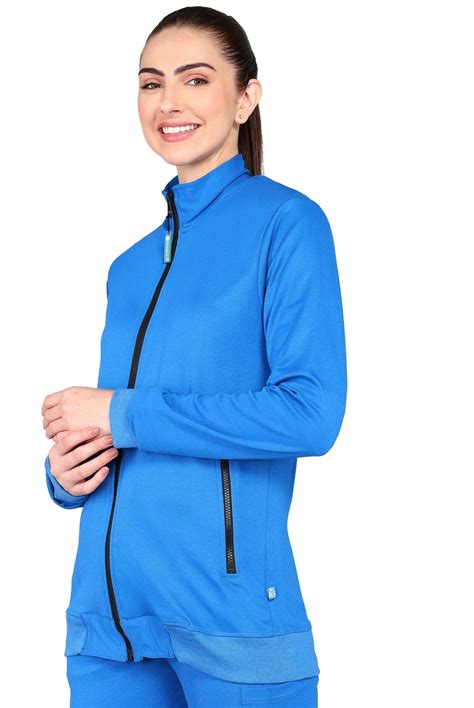 Buy Royal Blue Turtle Neck Scrub Jackets Set for Women Online – SUPERMEDIC®