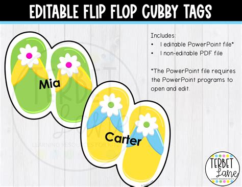Editable Summer Cubby Tags - Classful