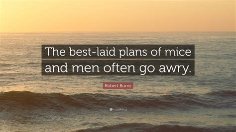 Robert Burns Quote: “The best-laid plans of mice and men often go awry.”
