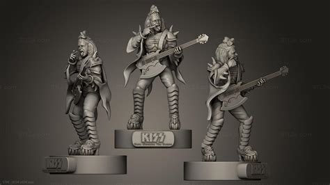 Statues of famous people - GENE SIMMONS KISS, STKC_0034. 3D stl model for CNC