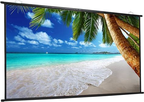 SUVIRA 84 Inch 4:3 Aspect Ratio Insta Lock/Auto Lock White Fabric Matte ...