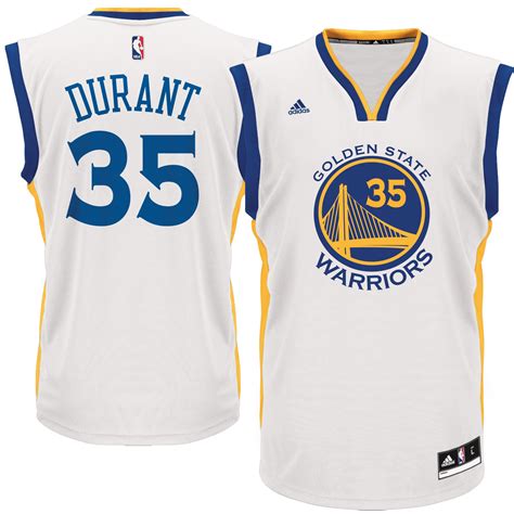 adidas Kevin Durant Golden State Warriors White Replica Basketball Jersey