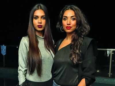 Models Harsha and Madhumita at the launch of Gravity Bar, Bengaluru ...