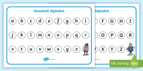 Snowball Alphabet Mat (teacher made) - Twinkl