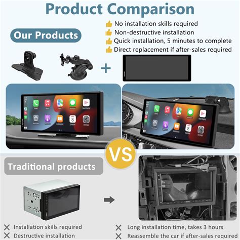 Portable Wireless Car Stereo Screen with Backup Camera