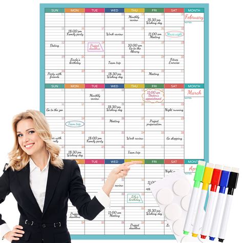 Personalized Wall Calendar Dry Erase