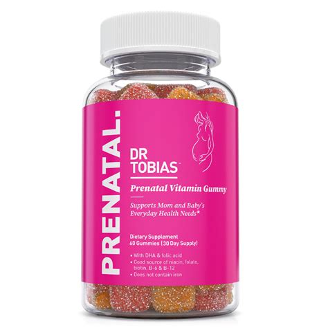 Dr. Tobias Prenatal Vitamin Gummy - DHA, Folic Acid, Biotin, B6 & B12 ...