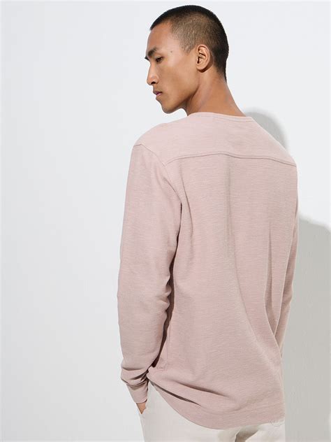 Buy ETA Pink Slim-Fit Cotton T-Shirt from Westside