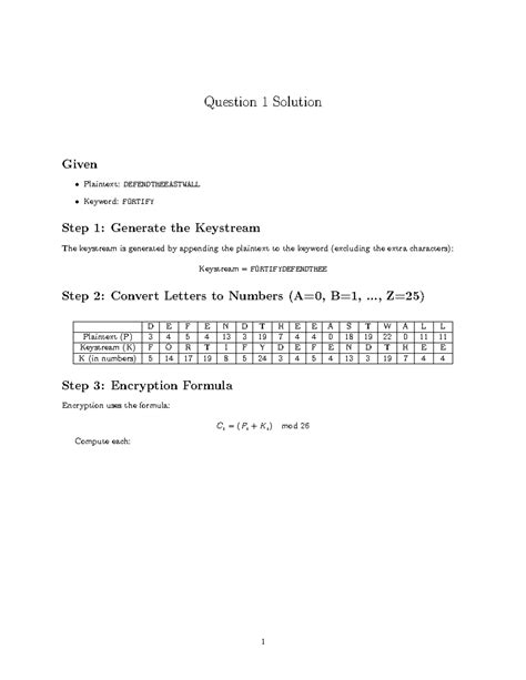 CS101 Final Exam: Question 1 Solution on Keystream Encryption - Studocu