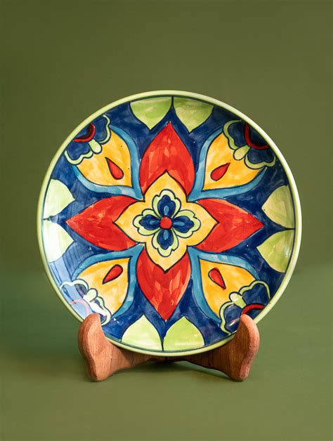 Buy Jaipur Blue Pottery Decorative Plate - Mandana Online