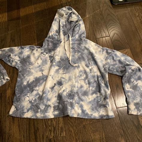 Women's Blue and White Hoodie | Depop