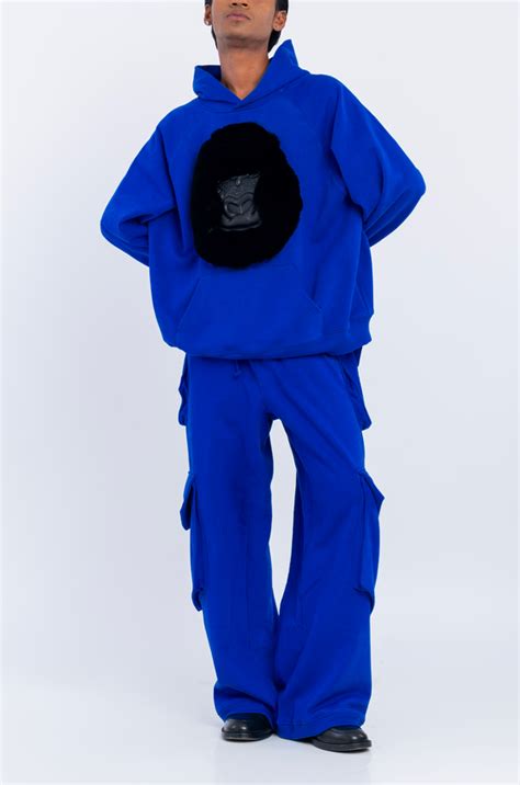 Huemn Classic Handmade Gorilla Hoodie (Blue) – HUEMN
