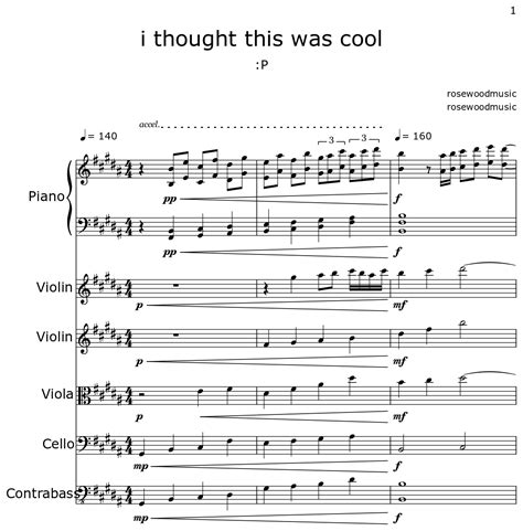 i thought this was cool - Sheet music for Piano, Violin, Viola, Cello ...